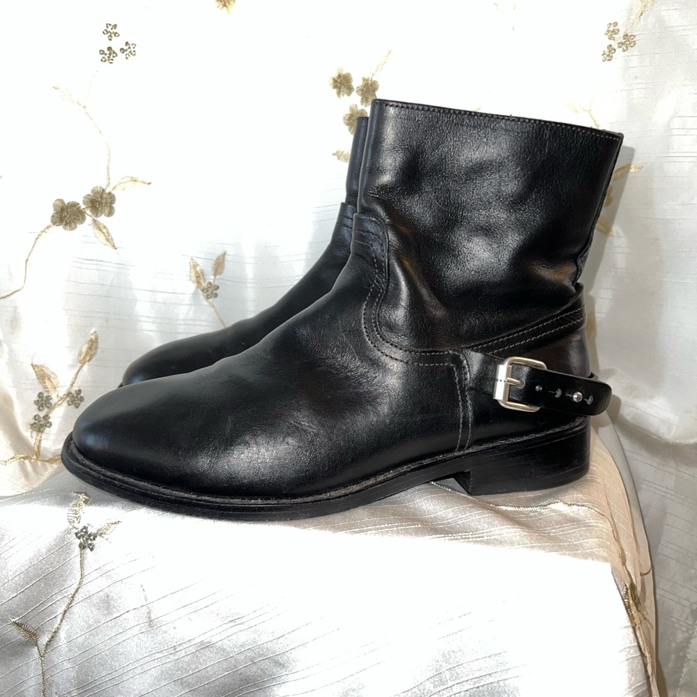Rag & Bone Black Leather Boots w/ Zipper sz 38UK 7.5US